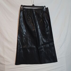Vici Black Leather Pencil Skirt
